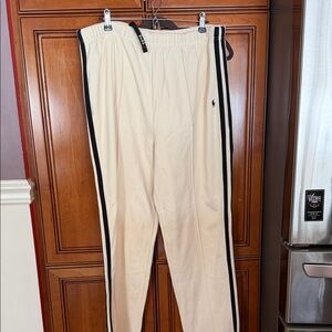 Polo Ralph Lauren Cream sweatpants with Black Accents NWOT